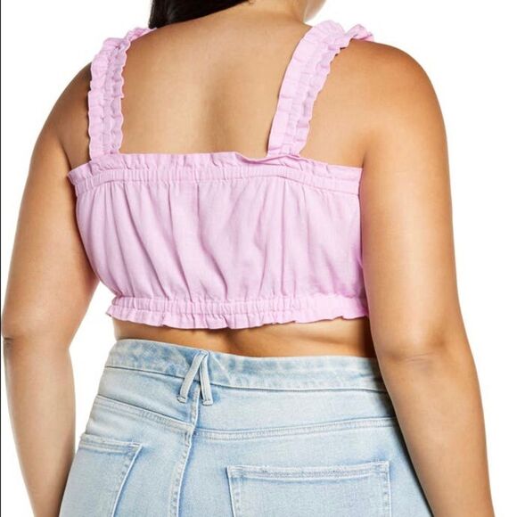 BP Women’s Crop Tank Top Gathered Blend Purple Size 1X NEW NWT - Picture 3 of 5